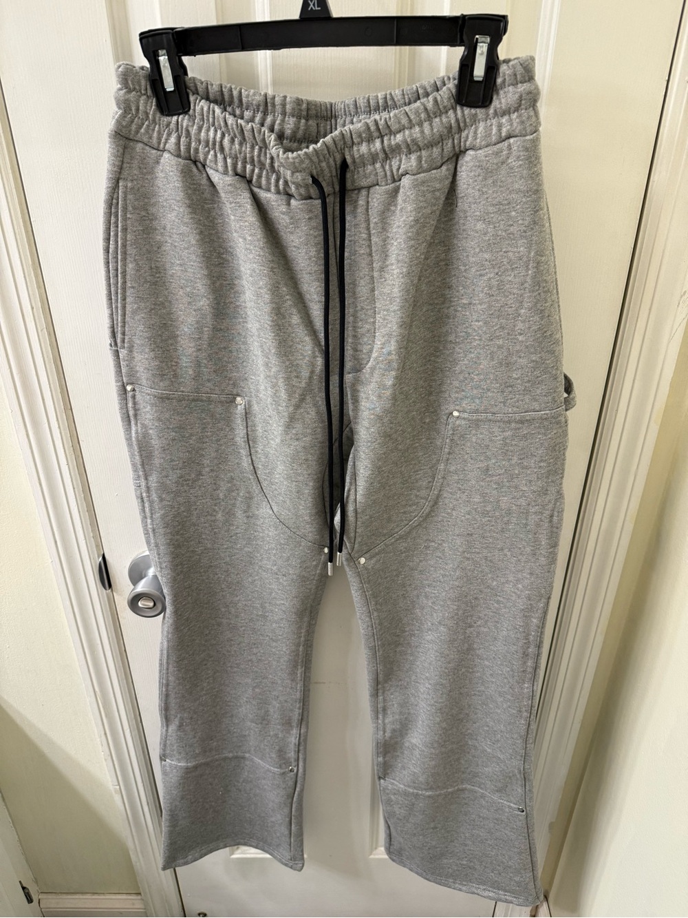 Men's Gray Relaxed-Fit Drawstring Joggers-Small- New!